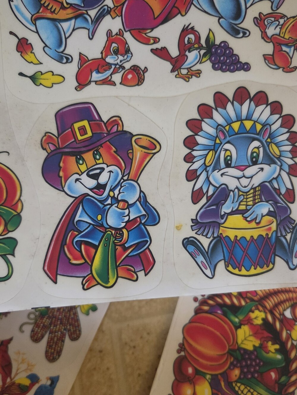 Vintage Halloween Thanksgiving Window Clings Ghost Witch Cat Pumpkin Lot Of 6 - Picture 9 of 12